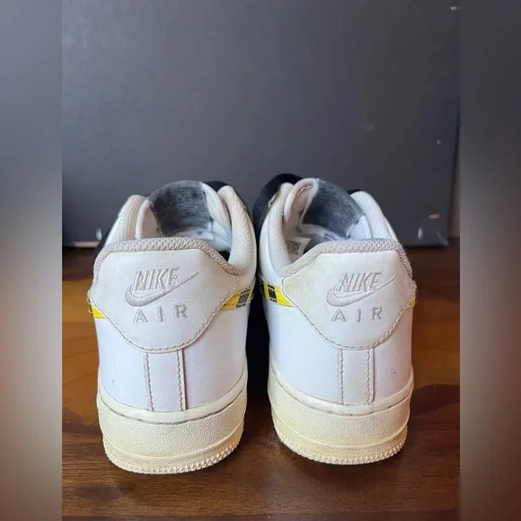 CUSTOM NIKE AIRFORCE 1 BLACK & YELLOW SIZE MEN’S 8.5 - Picture 7 of 9